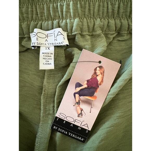 Sofia Jeans Brand green baggie cargo style 1x women’s jogger pants - Picture 3 of 5